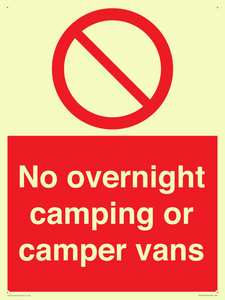 No overnight camping or camper vans